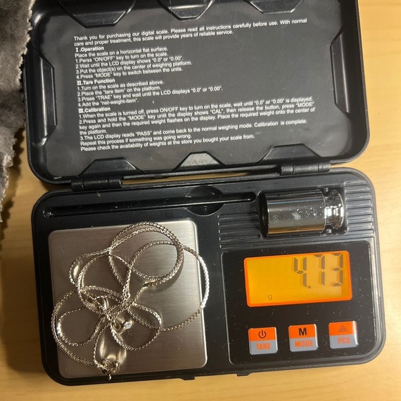 Silver Necklace with letter J Pendant - Picture 3 of 4